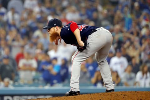 LOS ANGELES, CA – OCTOBER 27: Craig Kimmbrel #46 of the Boston Red Sox pitches during Game 4 of the 2018 World Series against the Los Angeles Dodgers at Dodger Stadium on Saturday, October 27, 2018 in Los Angeles, California. (Photo by Alex Trautwig/MLB Photos via Getty Images)