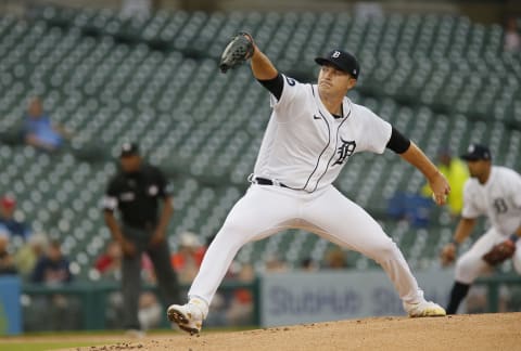 DETROIT, MI – MAY 26: Tarik Skubal #29 of the Detroit Tigers pitches against the Cleveland Guardians during the first inning at Comerica Park on May 26, 2022, in Detroit, Michigan. (Photo by Duane Burleson/Getty Images)