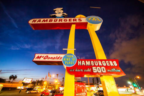 Photo of the original McDonald's location in Downey, California.