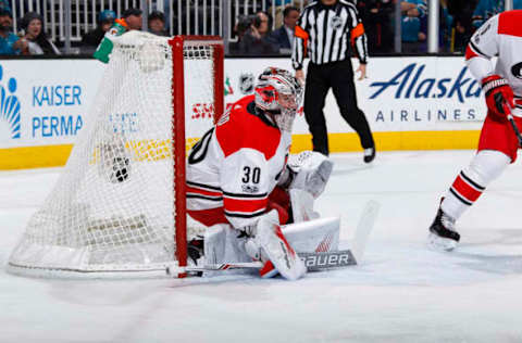 Cam Ward, Carolina Hurricanes. (Photo by Rocky W. Widner/NHL/Getty Images)