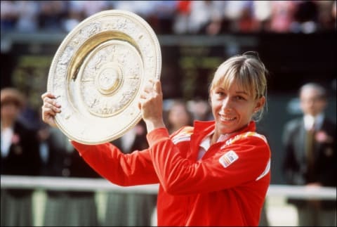 Martina Navratilova after winning Wimbledon in 1982.