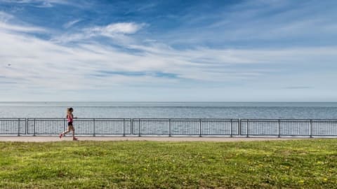 Work out by water for cool views and cooler temps.