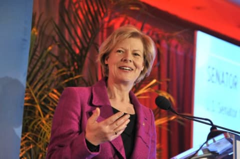 Senator Tammy Baldwin speaks at EMILY's List 30th Anniversary Gala.