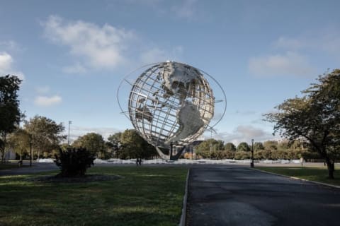 Rendering of one piece in the multi-part Public Art Fund project "Ai Weiwei: Good Fences Make Good Neighbors" at the Unisphere.