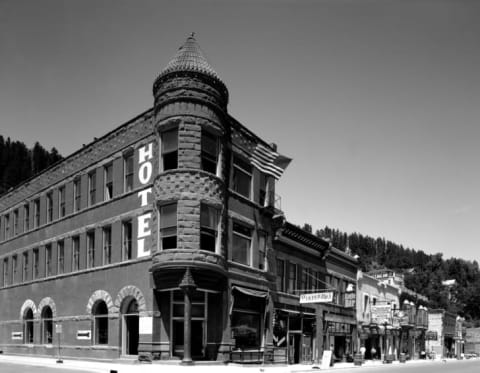 The exterior of the Old Fairmont Hotel in Deadwood, South Dakota.