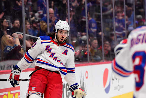 Mika Zibanejad (93) of the New York Rangers (Ron Chenoy-USA TODAY Sports)