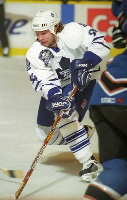 TORONTO, ON – JANUARY 2: Sergei Berezin #94 of the Toronto Maple Leafs  . (Photo by Graig Abel/Getty Images)