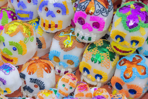 Sugar skulls with decoration.