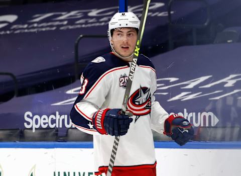 Columbus Blue Jackets defenseman Zach Werenski (8): (Kim Klement-USA TODAY Sports)