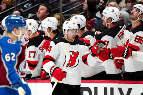 New Jersey Devils left wing Miles Wood (44): Ron Chenoy-USA TODAY Sports