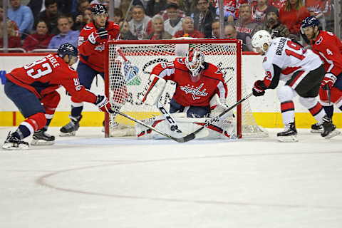 Washington Capitals goalie Braden Holtby (70) (Mandatory Credit: Geoff Burke-USA TODAY Sports)