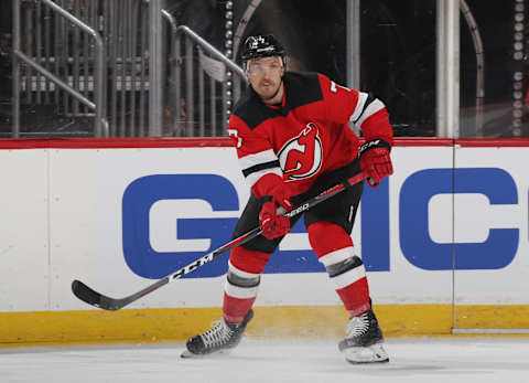 Matt Tennyson #7 of the New Jersey Devils (Photo by Bruce Bennett/Getty Images)