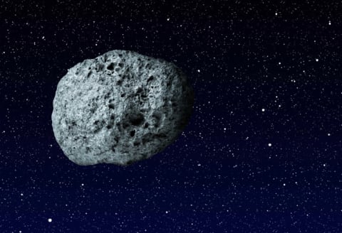 An asteroid in space.