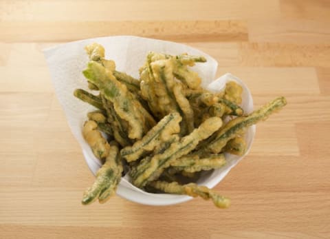 Fried green beans.