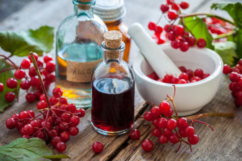 Jars of infused liquor.