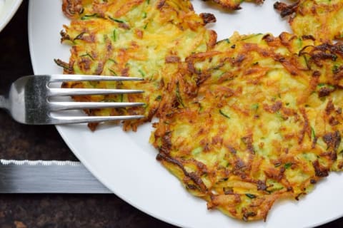 Plate of potato cakes.