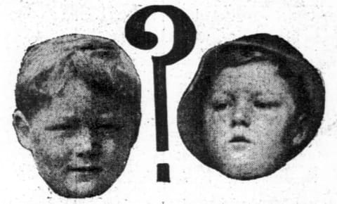 Newspapers compared a photo of Bobby Dunbar (L) with an image of the boy believed to be Bobby following his disappearance (R).