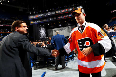 Pascal Laberge after being drafted in the 2016 NHL Draft. (Photo by Bruce Bennett/Getty Images)