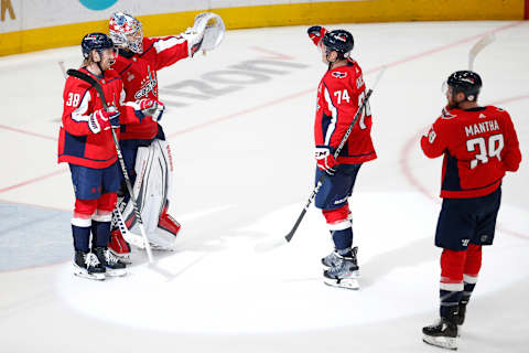 John Carlson, Rasmus Sandin, Washington Capitals Mandatory Credit: Amber Searls-USA TODAY Sports