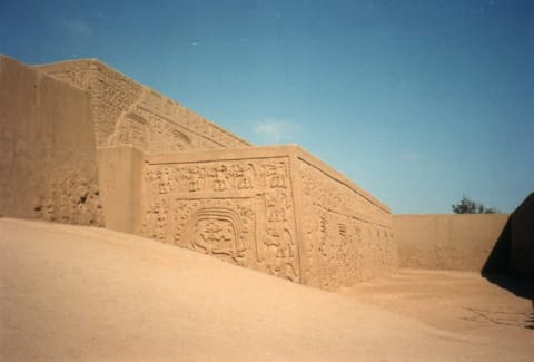 The walls of Chan Chan, Peru.