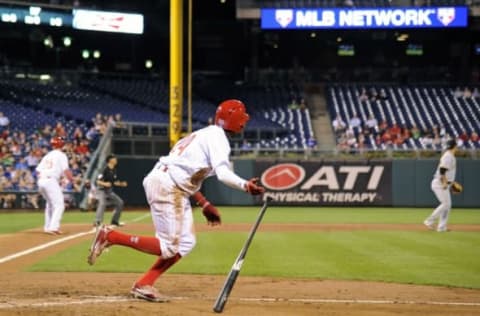 Will a Saunders’ Signing Hold Back Quinn or Give Him Needed Seasoning in Allentown? Philadelphia Phillies. Photo by Eric Hartline – USA TODAY Sports.