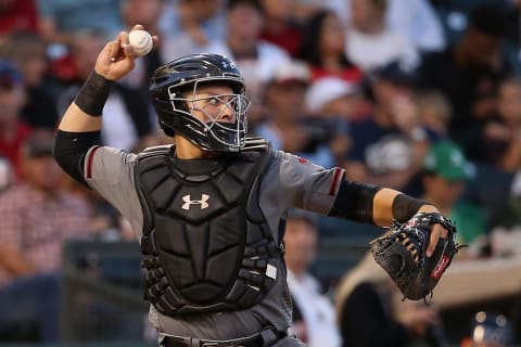 SURPRISE, AZ – NOVEMBER 03: AFL East All-Star, Daulton Varsho #8 of the Arizona Diamondbacks in action during the Arizona Fall League All Star Game at Surprise Stadium on November 3, 2018 in Surprise, Arizona. (Photo by Christian Petersen/Getty Images)