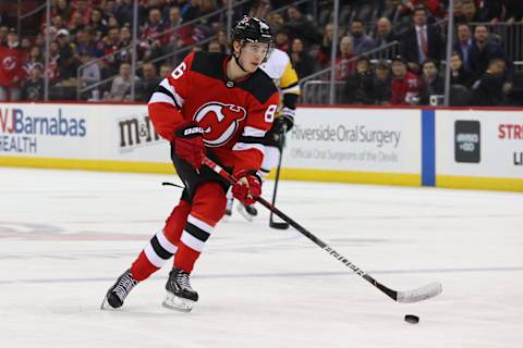 New Jersey Devils center Jack Hughes (86): (Ed Mulholland-USA TODAY Sports)