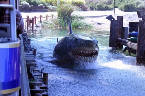 Animatronic 'Jaws' shark from the Universal Studios Hollywood tram tour.