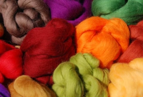 Brightly colored wool