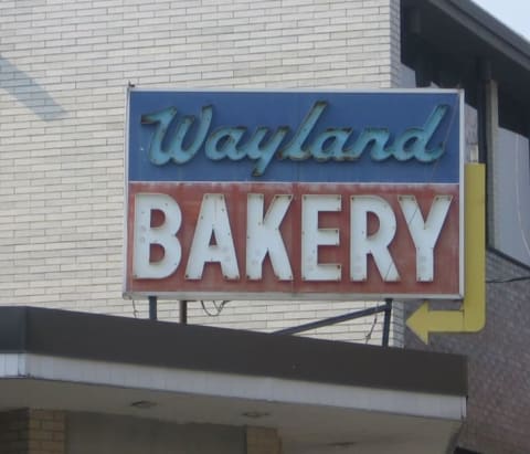 The sign at Providence's Wayland Bakery.