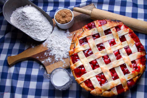 A sour cherry pie.