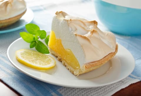 Slice of lemon meringue pie.