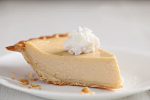 A slice of buttermilk pie.