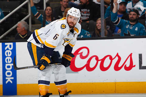 Shea Weber #6 of the Nashville Predators (Photo by Rocky W. Widner/NHL/Getty Images)