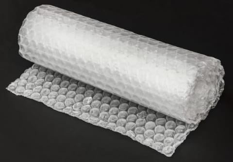 Bubble wrap on black background