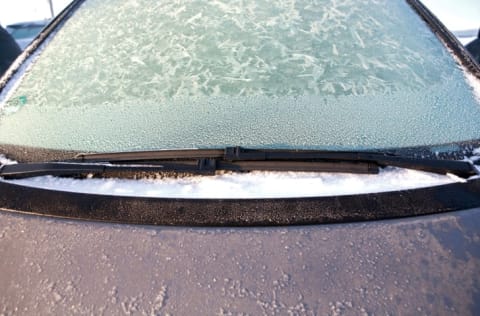 ice on windshield