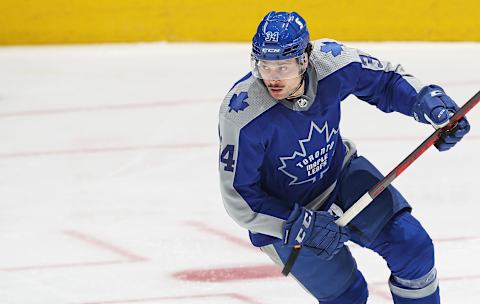 Auston Matthews #34 of the Toronto Maple Leafs. (Photo by Claus Andersen/Getty Images)