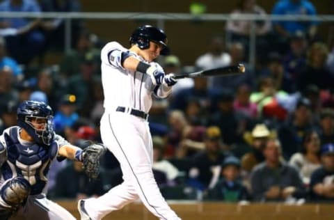 Nov 7, 2015; Phoenix, AZ, USA; Tampa Bay Rays outfielder Jake Bauers during the Arizona Fall League Fall Stars game at Salt River Fields. Mandatory Credit: Mark J. Rebilas-USA TODAY Sports