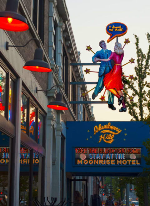 Neon sign at Blueberry Hill in St. Louis.