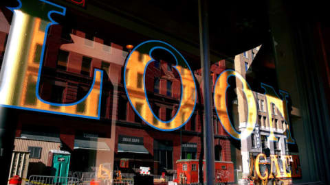 Window of The Loon Cafe.