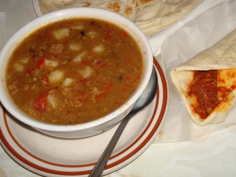 bowl of green chili stew