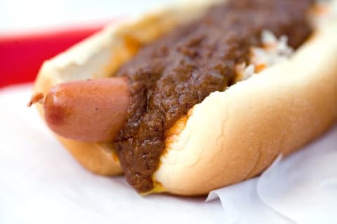 Hot dog with chili