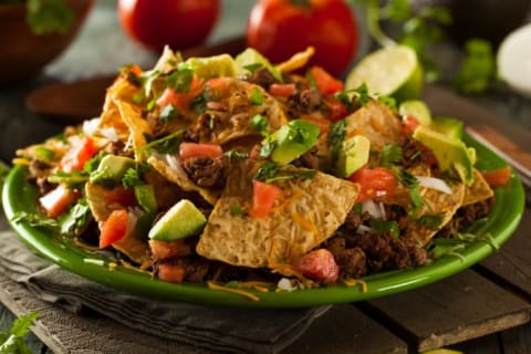 Chili on nachos.