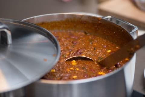 Pot of chili.