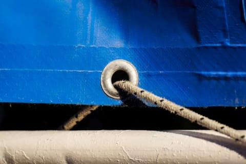 rope through a tarp