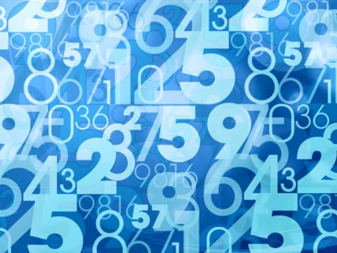 Floating blue numbers