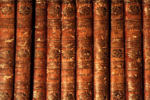 A row of books by Lord Byron