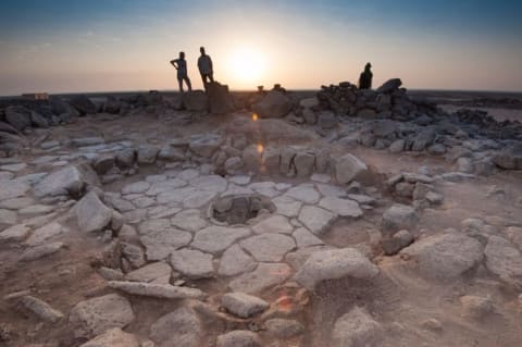 The stone fireplace where the bread was found