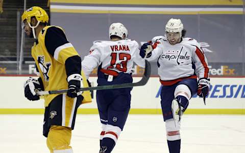 Jakub Vrana, T.J. Oshie, Washington Capitals Mandatory Credit: Charles LeClaire-USA TODAY Sports