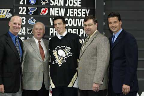 First overall pick Marc-Andre Fleury of the Pittsburgh Penguins. (Photo by Elsa/Getty Images/NHLI)